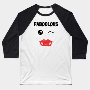 Faboolous Kawaii Vampire Face Baseball T-Shirt